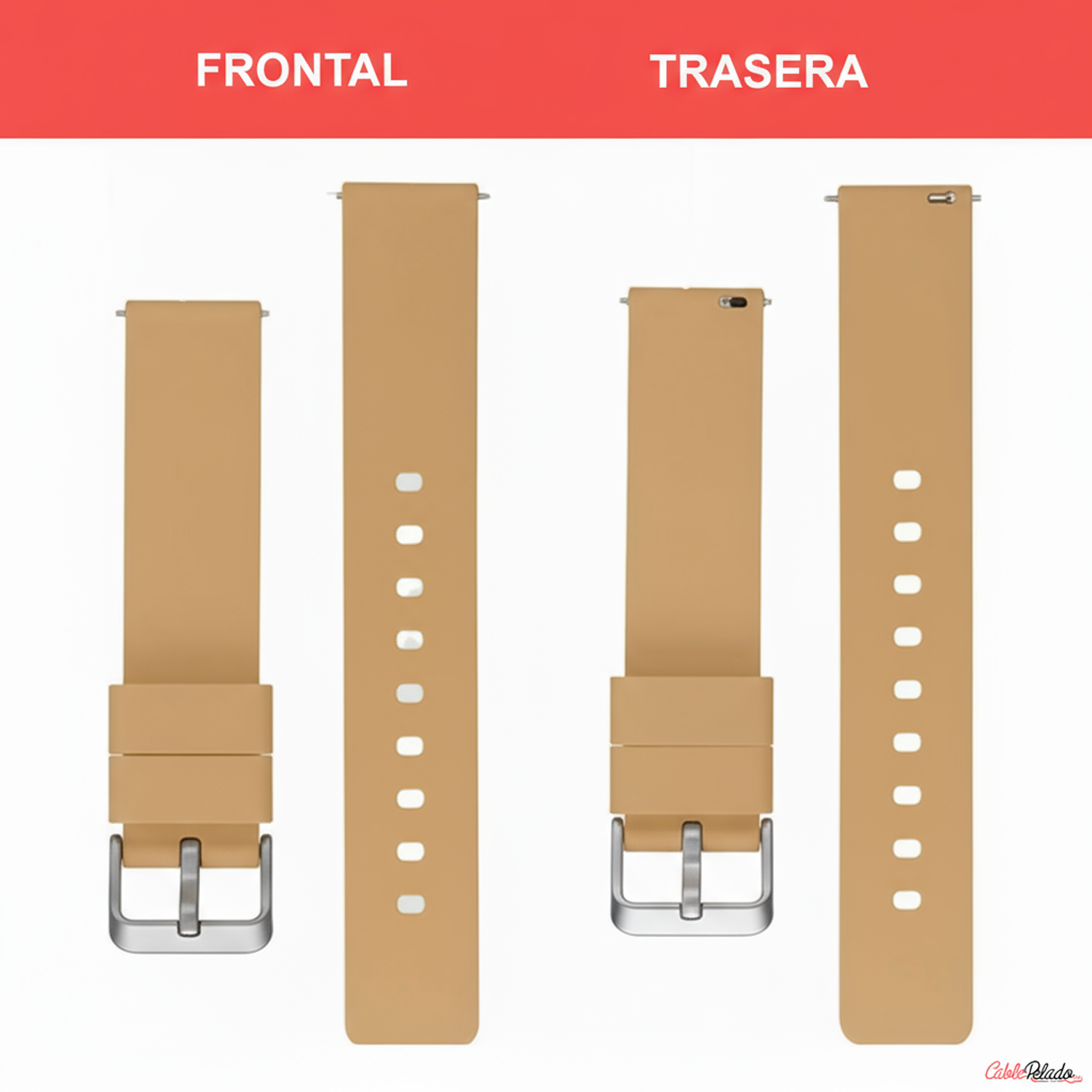Correa Reloj Silicona Liberación Rápida 20 mm Beige