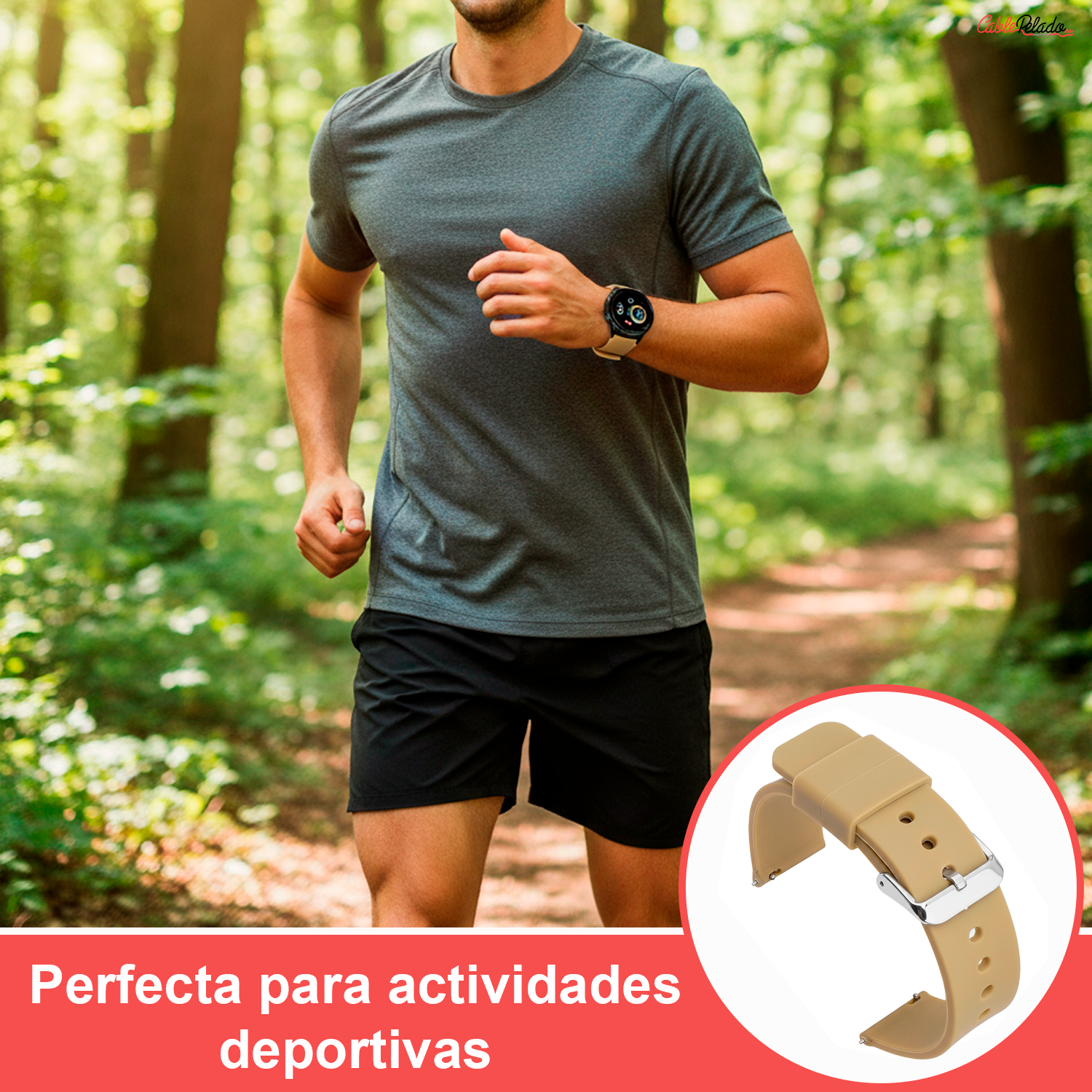 Correa Reloj Silicona Liberación Rápida 20 mm Beige