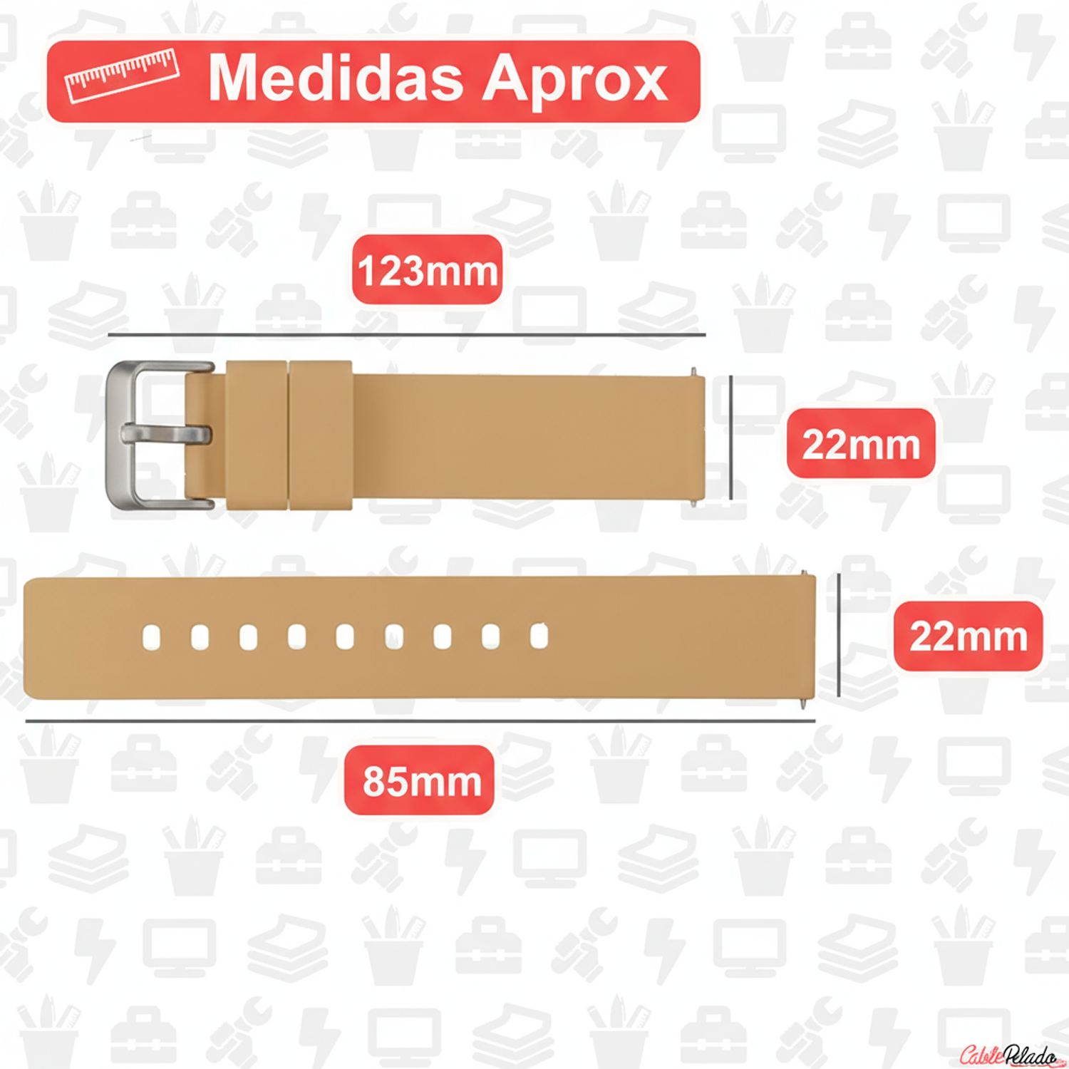 Correa Reloj Silicona Liberación Rápida 22 mm Beige