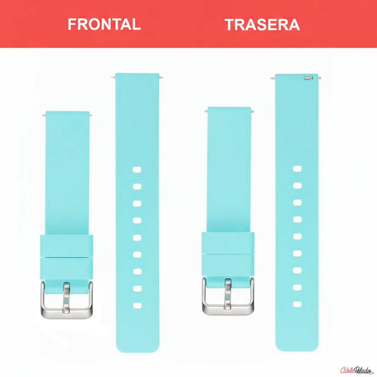 Correa Reloj Silicona Liberación Rápida 22 mm Verde claro