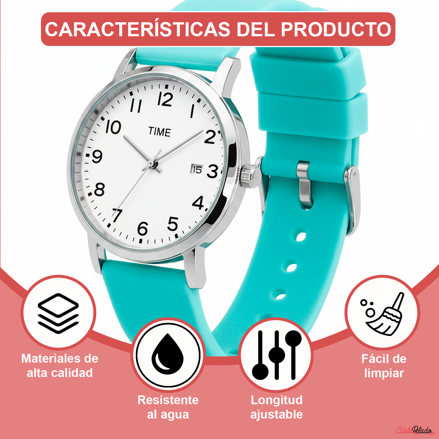 Correa Reloj Silicona Liberación Rápida 22 mm Verde claro