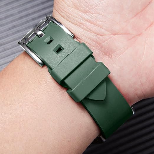 Correa reloj silicona liberacion rapida 24 mm Verde oscuro