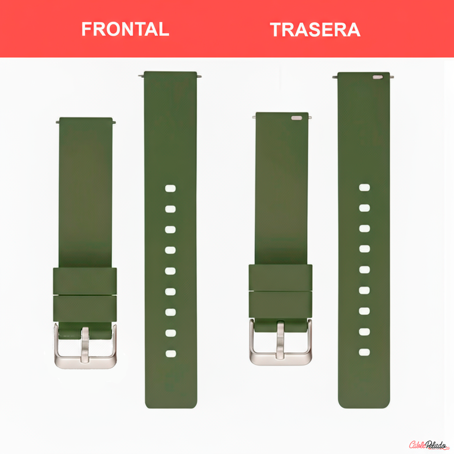 Correa Reloj Silicona Liberación Rápida 24 mm Verde