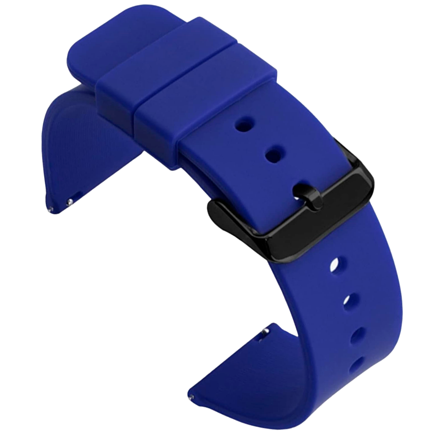 Correa Reloj Silicona Liberación Rápida Hebilla Negra 18 mm Azul oscuro