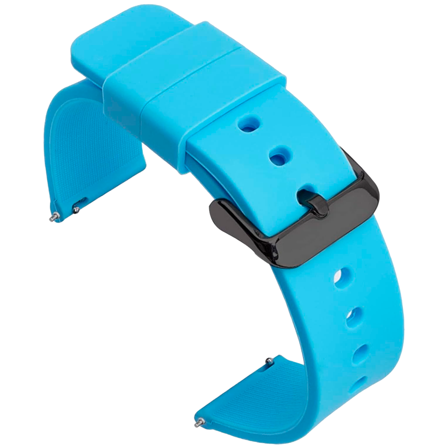 Correa Reloj Silicona Liberación Rápida Hebilla Negra 22 mm Azul