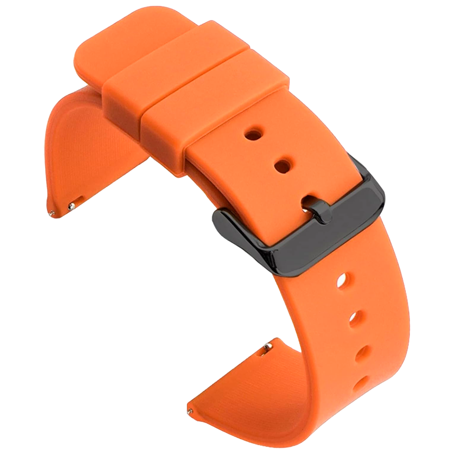 Correa Reloj Silicona Liberación Rápida Hebilla Negra 22 mm Naranja