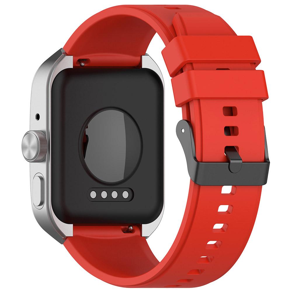 Correa reloj silicona liberacion rapida hebilla negra 22 mm Rojo