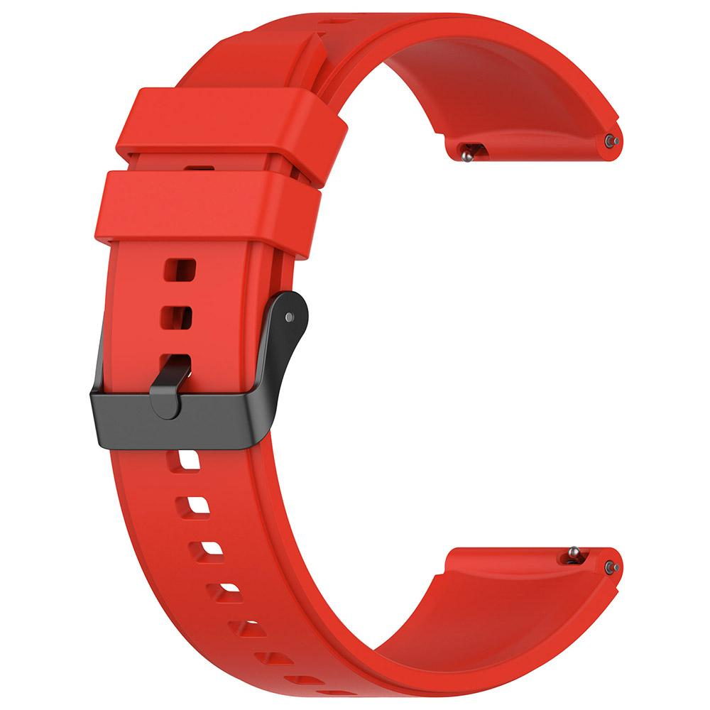 Correa reloj silicona liberacion rapida hebilla negra 22 mm Rojo