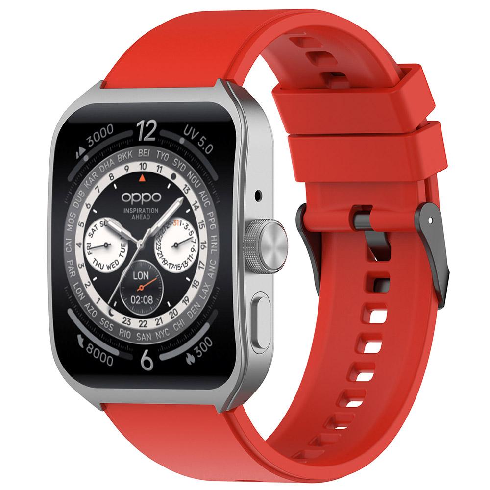 Correa reloj silicona liberacion rapida hebilla negra 22 mm Rojo