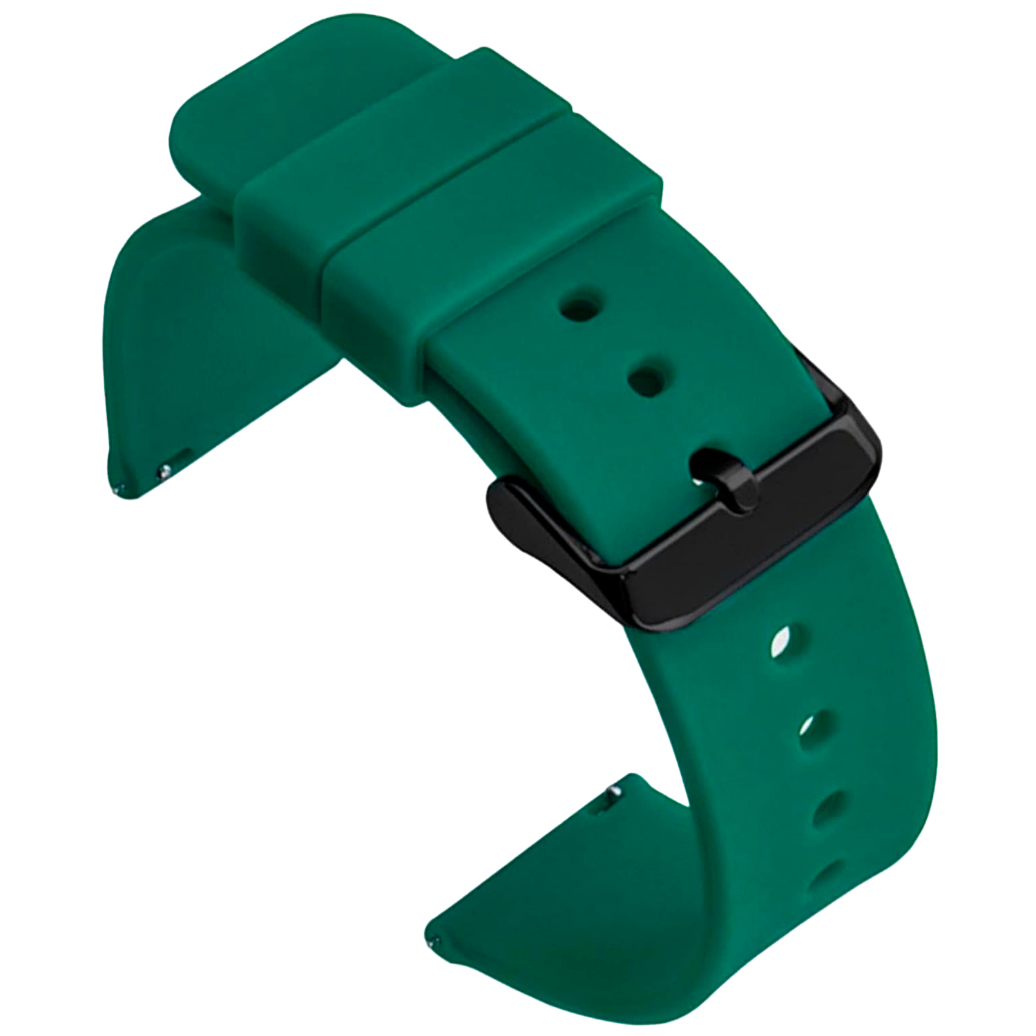 Correa Reloj Silicona Liberación Rápida Hebilla Negra 24 mm Verde