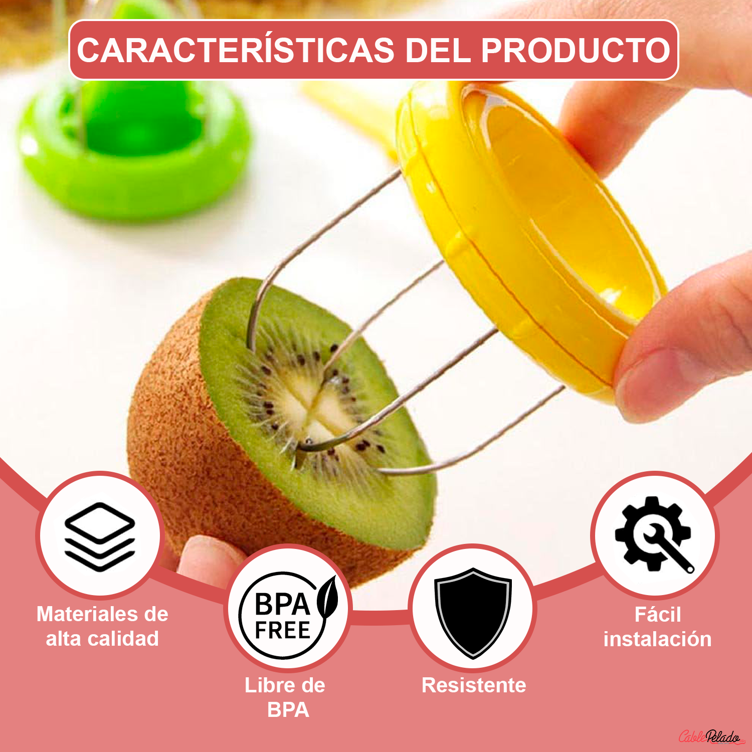 Cortador De Kiwi 2 En 1  Amarillo