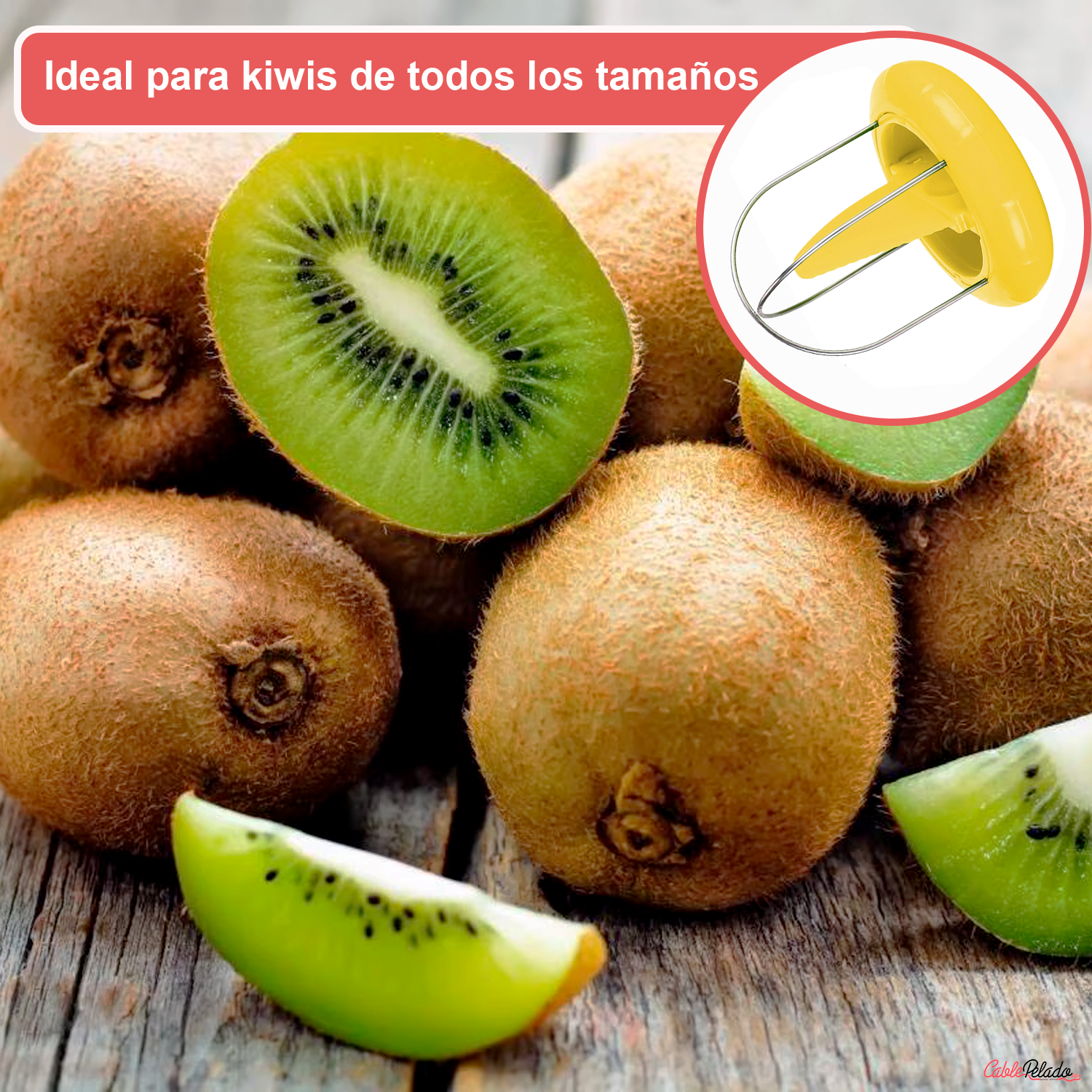 Cortador De Kiwi 2 En 1  Amarillo
