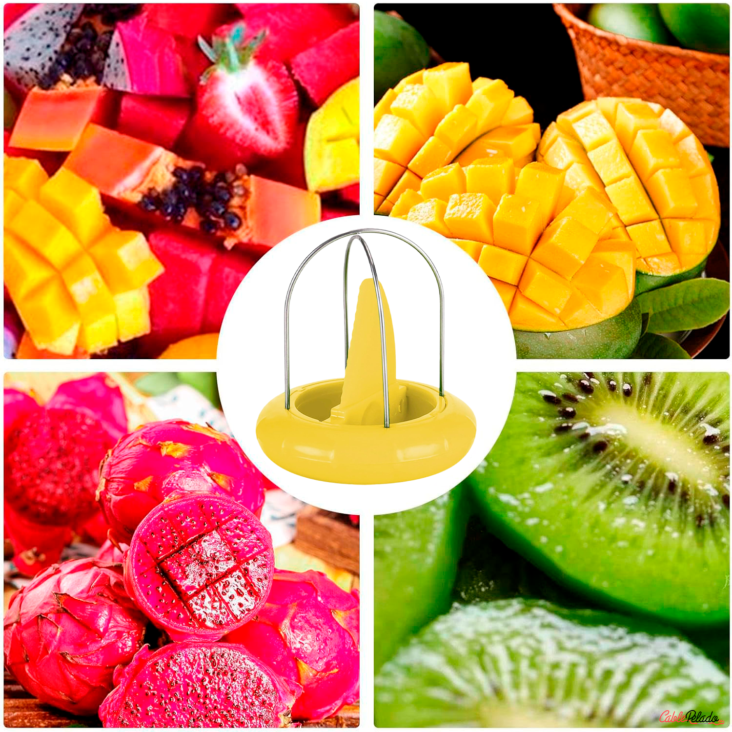 Cortador De Kiwi 2 En 1  Amarillo