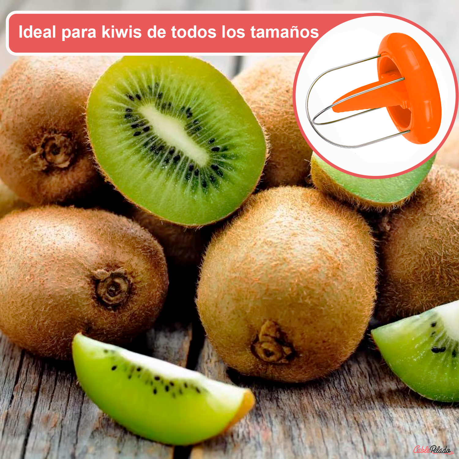 Cortador De Kiwi 2 En 1  Naranja