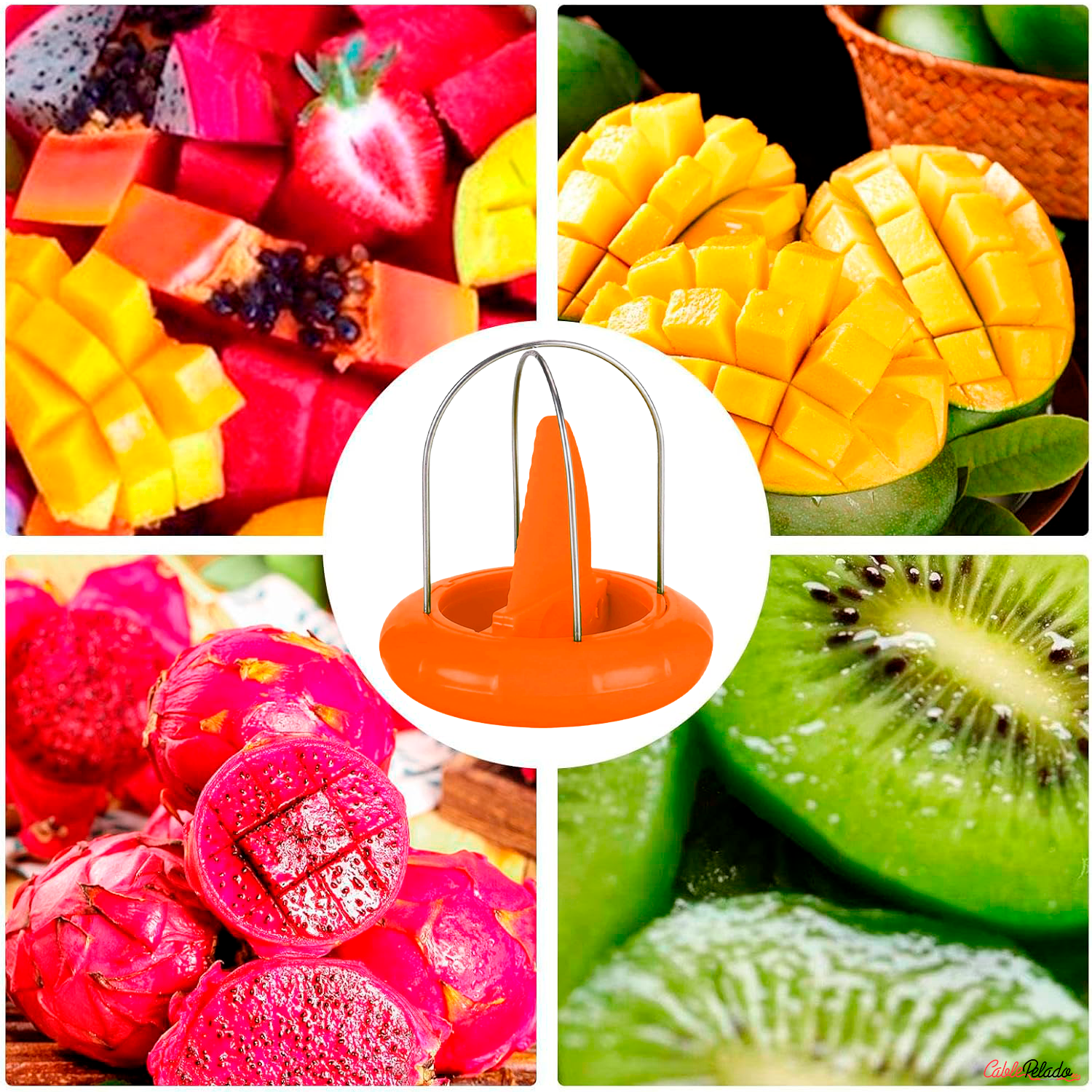 Cortador De Kiwi 2 En 1  Naranja