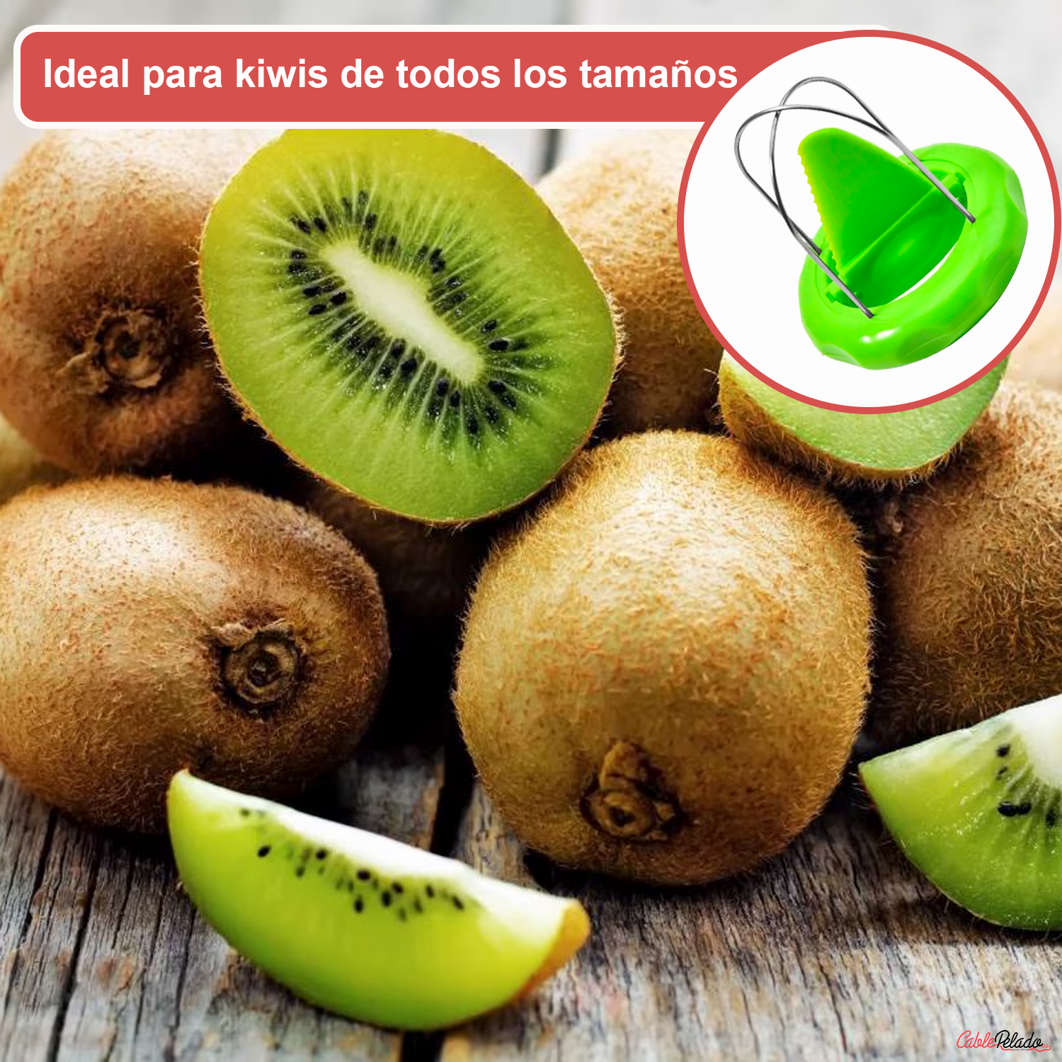 Cortador De Kiwi 2 En 1  Verde