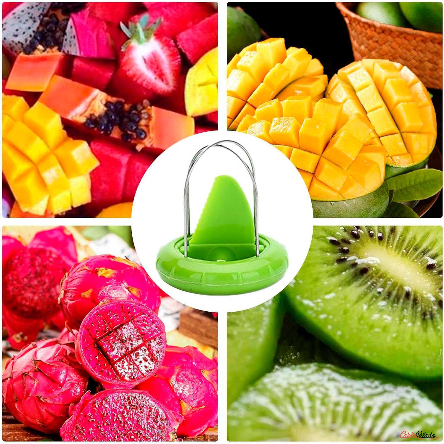 Cortador De Kiwi 2 En 1  Verde