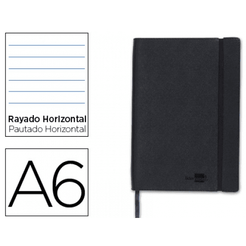 Cuaderno libreta clasico a rayas A6 Negro