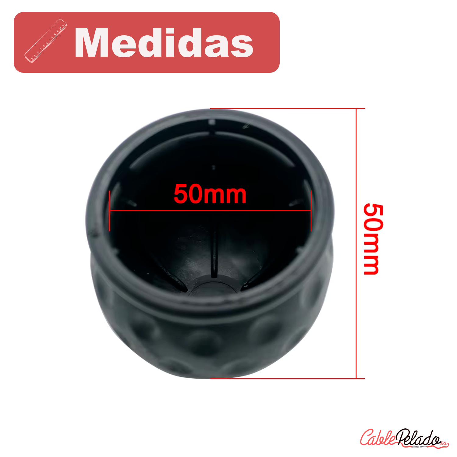 Cubierta De Goma Para Enganche Remolque 50 Mm Negro  Negro