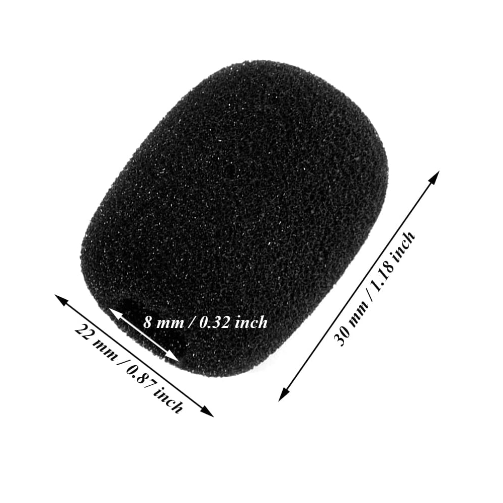 Cubiertas Antiviento Microfono Auriculares de Solapa 10 uds  Negro