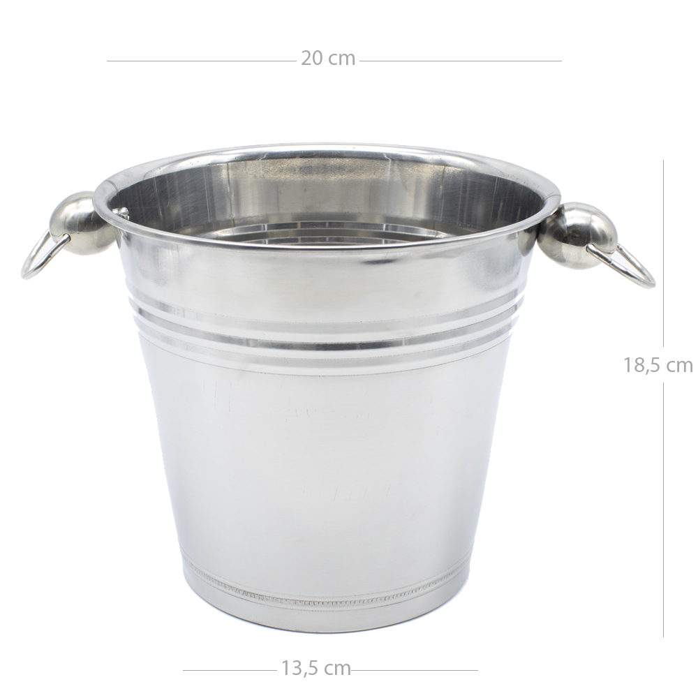 Cubo acero galvanizado con tirador 20 cm Gris