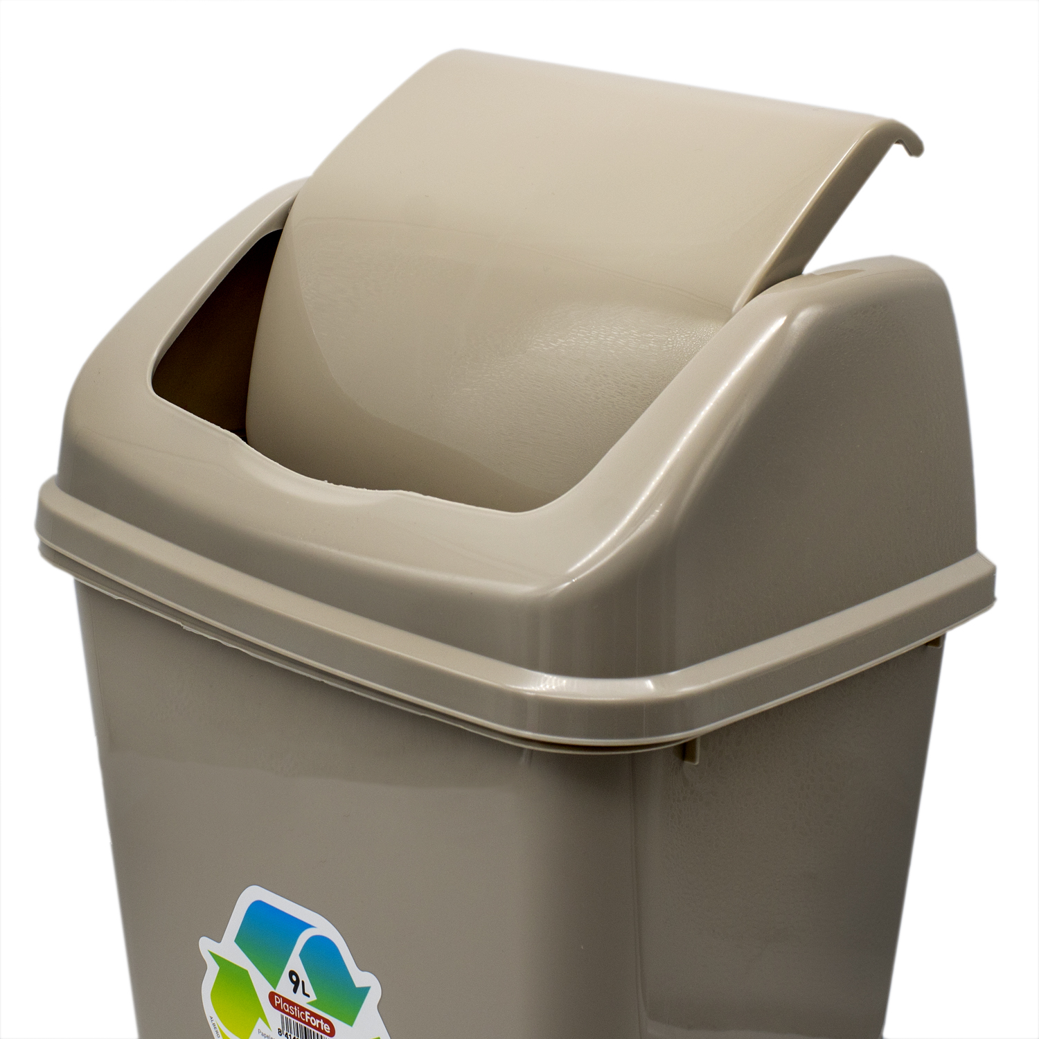 Cubo basura papelera basculante plastico 9 Litros Beige
