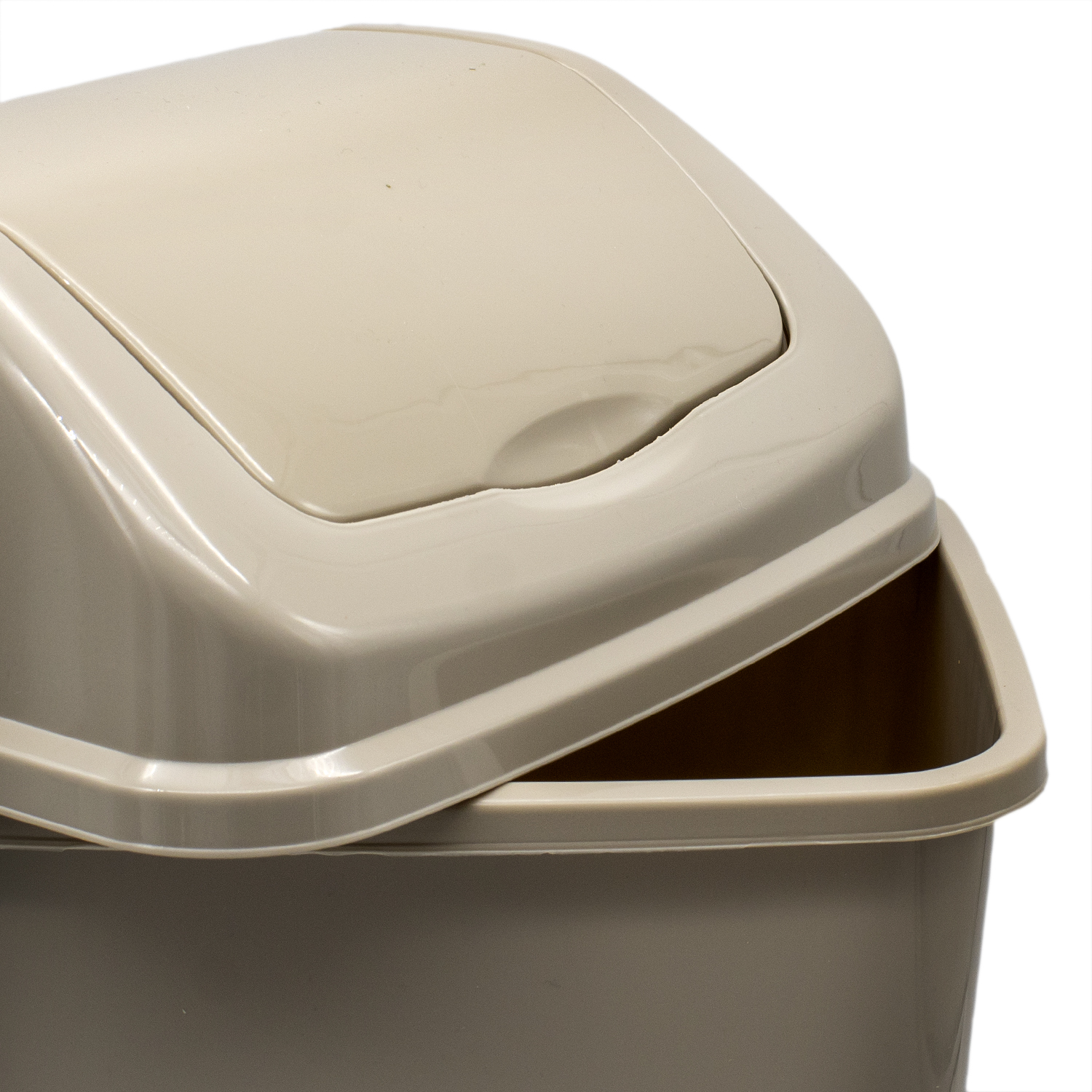Cubo basura papelera basculante plastico 9 Litros Beige