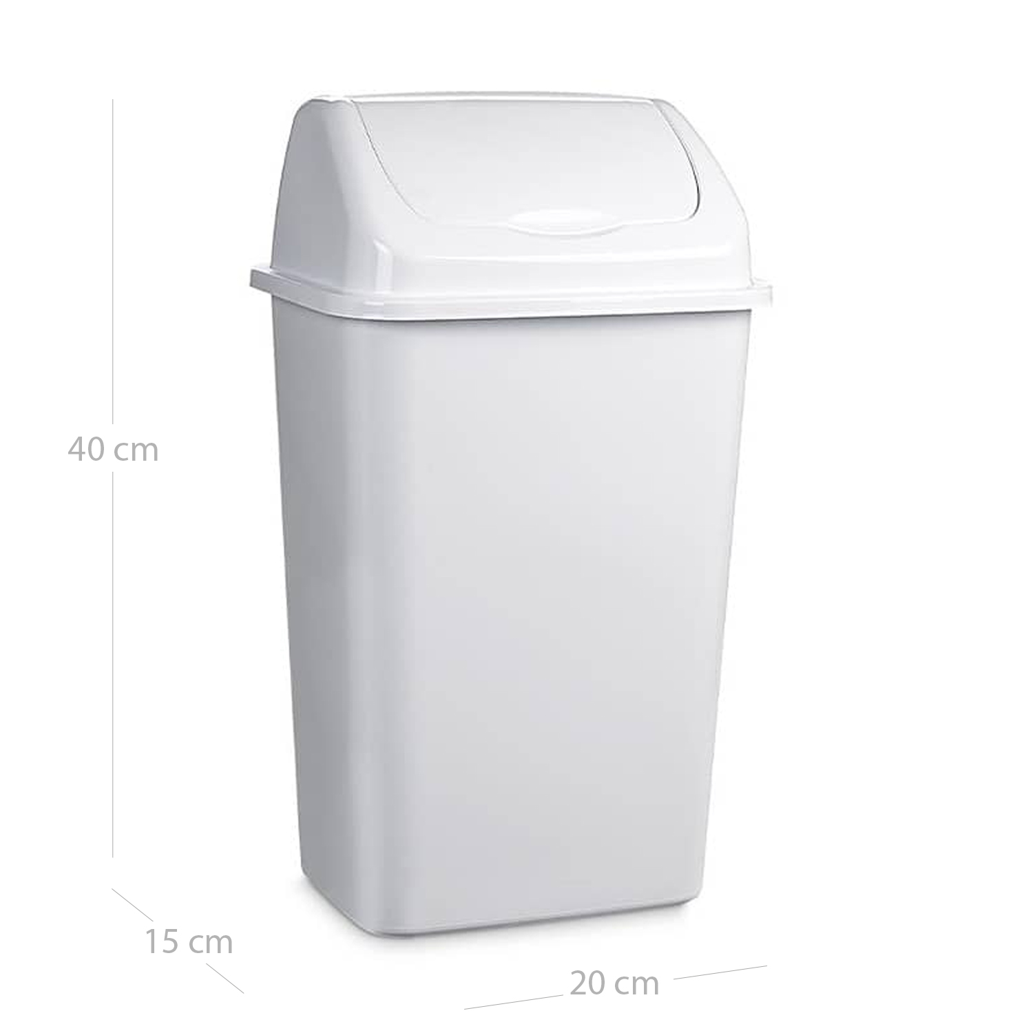 Cubo basura papelera basculante plastico 9 Litros Blanco