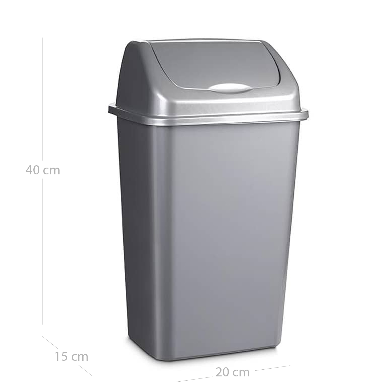 Cubo basura papelera basculante plastico 9 Litros Gris