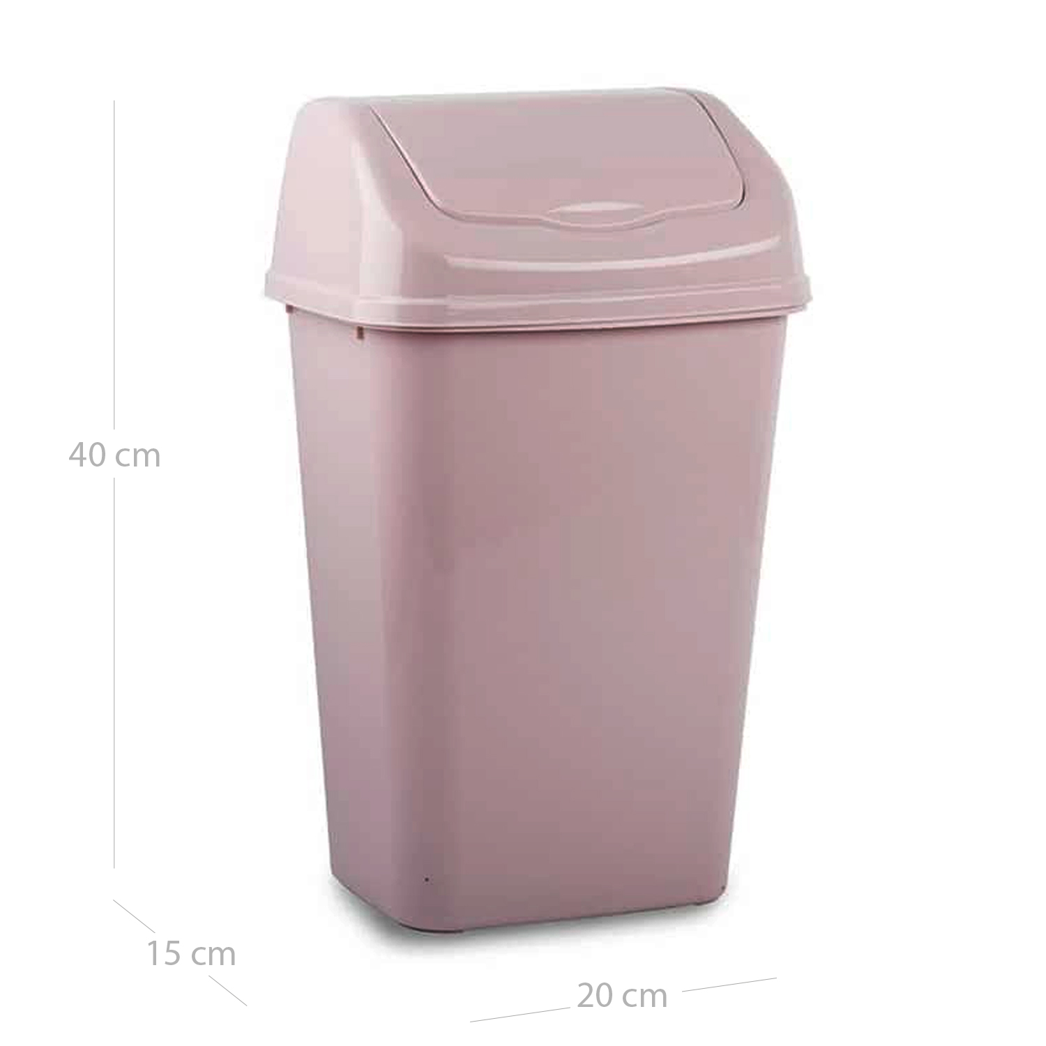Cubo basura papelera basculante plastico 9 Litros Rosa claro