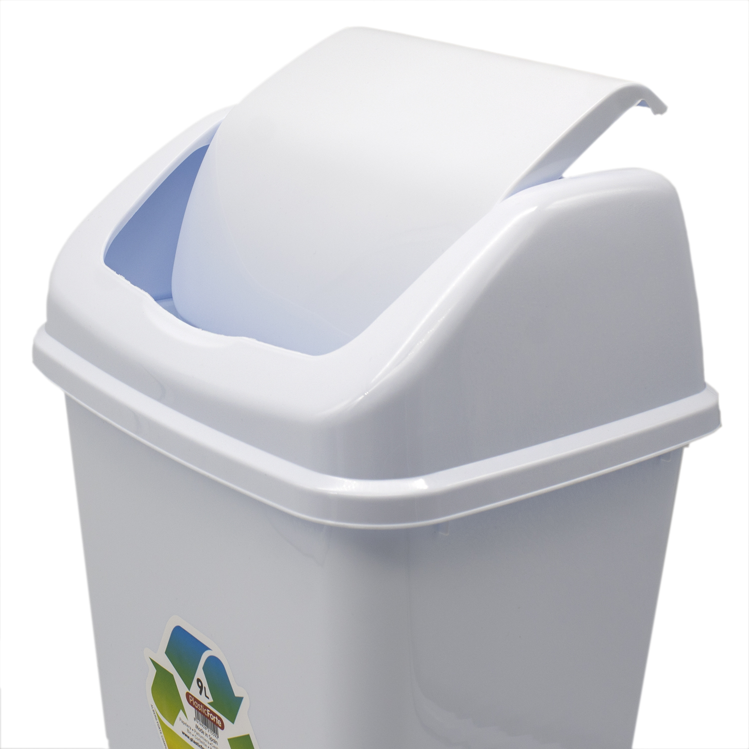 Cubo basura papelera basculante plastico 15 Litros Blanco