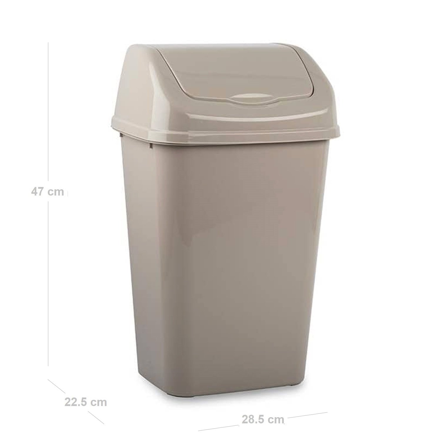 Cubo basura papelera basculante plastico 15 Litros Beige