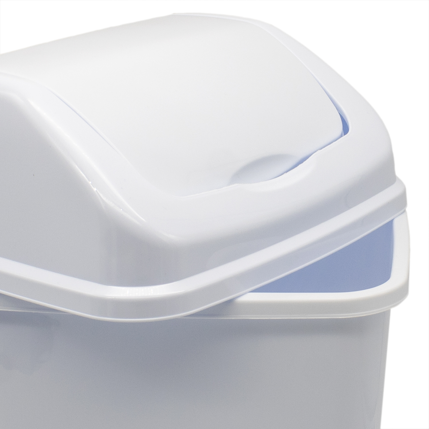 Cubo basura papelera basculante plastico 15 Litros Blanco