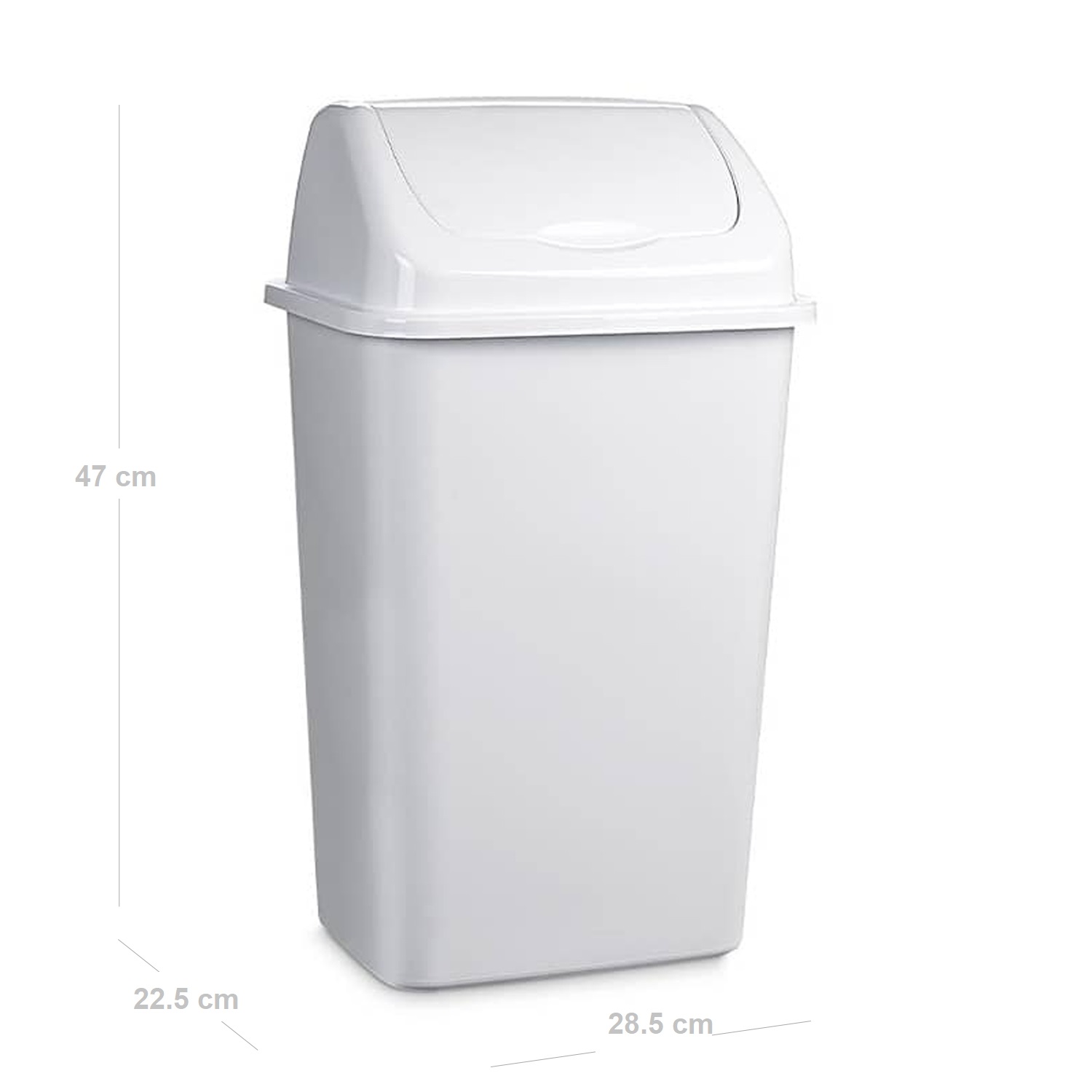 Cubo basura papelera basculante plastico 15 Litros Blanco