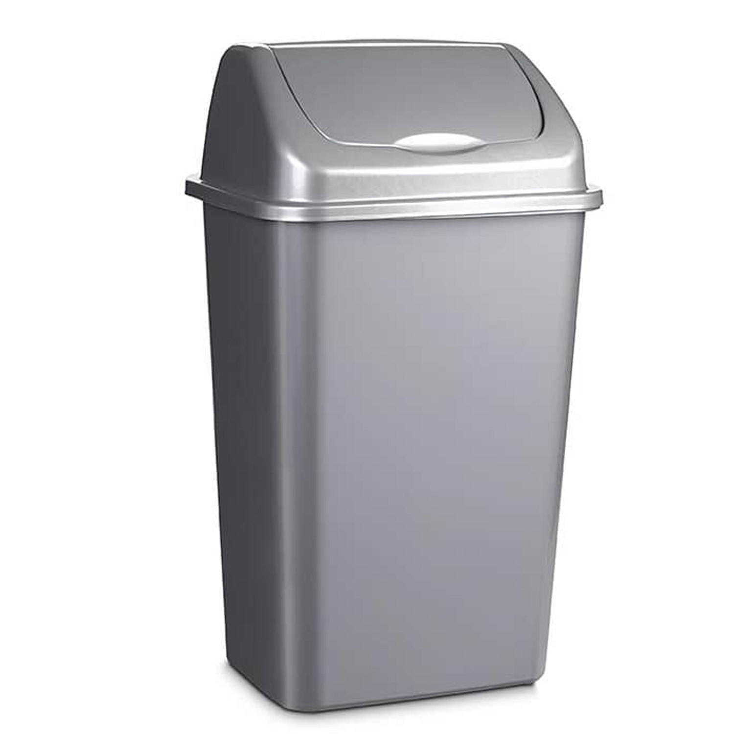 Cubo basura papelera basculante plastico 15 Litros Gris