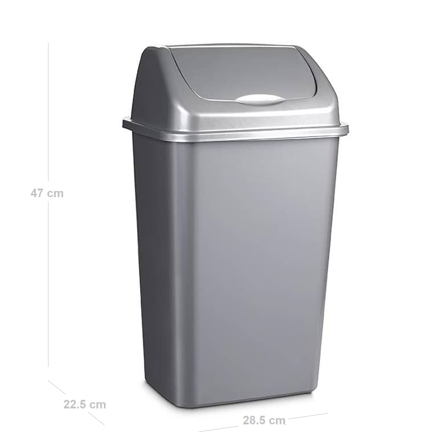 Cubo basura papelera basculante plastico 15 Litros Gris