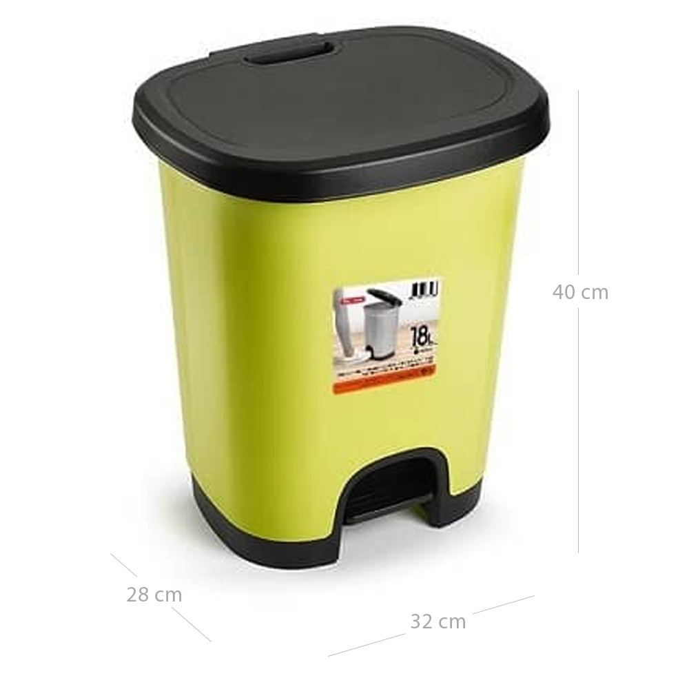 Cubo basura plastico apertura pedal 18 Litros Amarillo