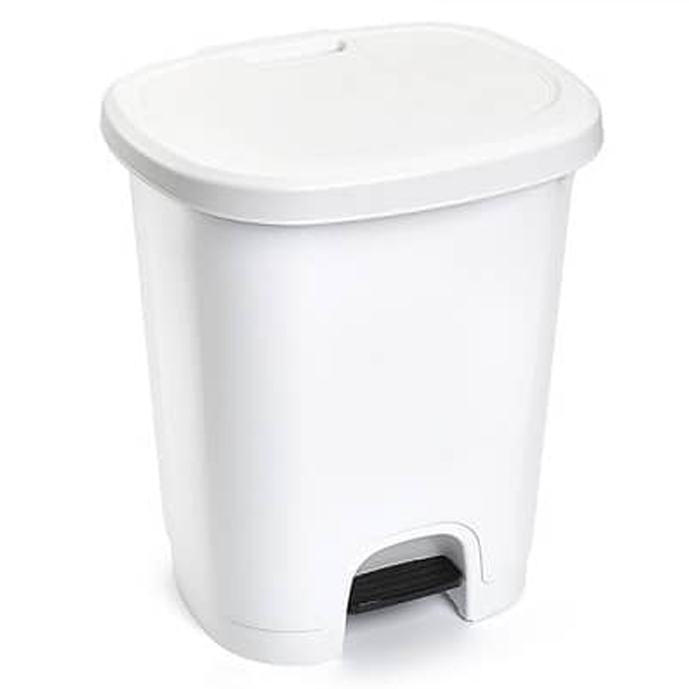 Cubo basura plastico apertura pedal 27 Litros Blanco