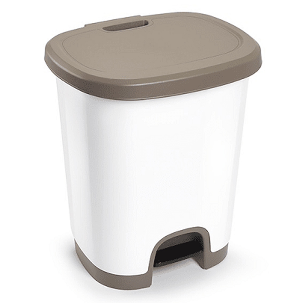 Cubo basura plastico apertura pedal 27 Litros Marron