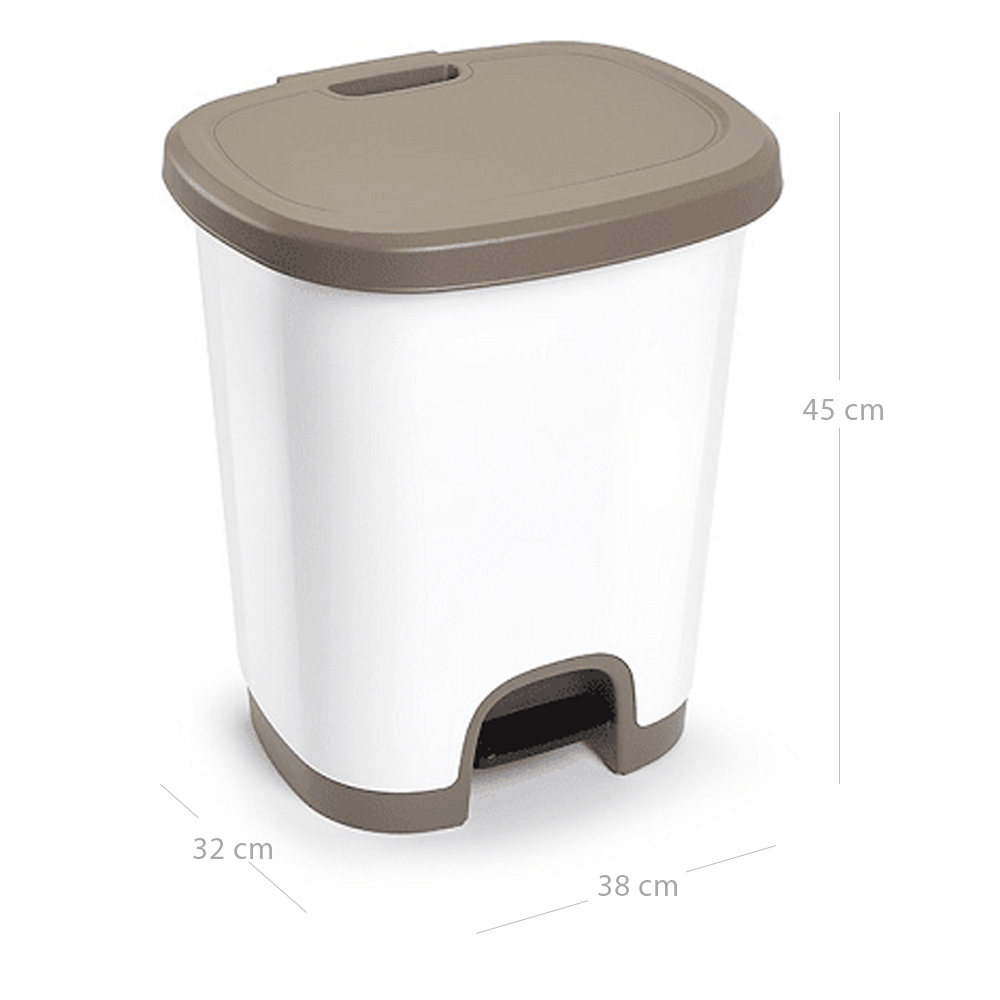 Cubo basura plastico apertura pedal 27 Litros Marron