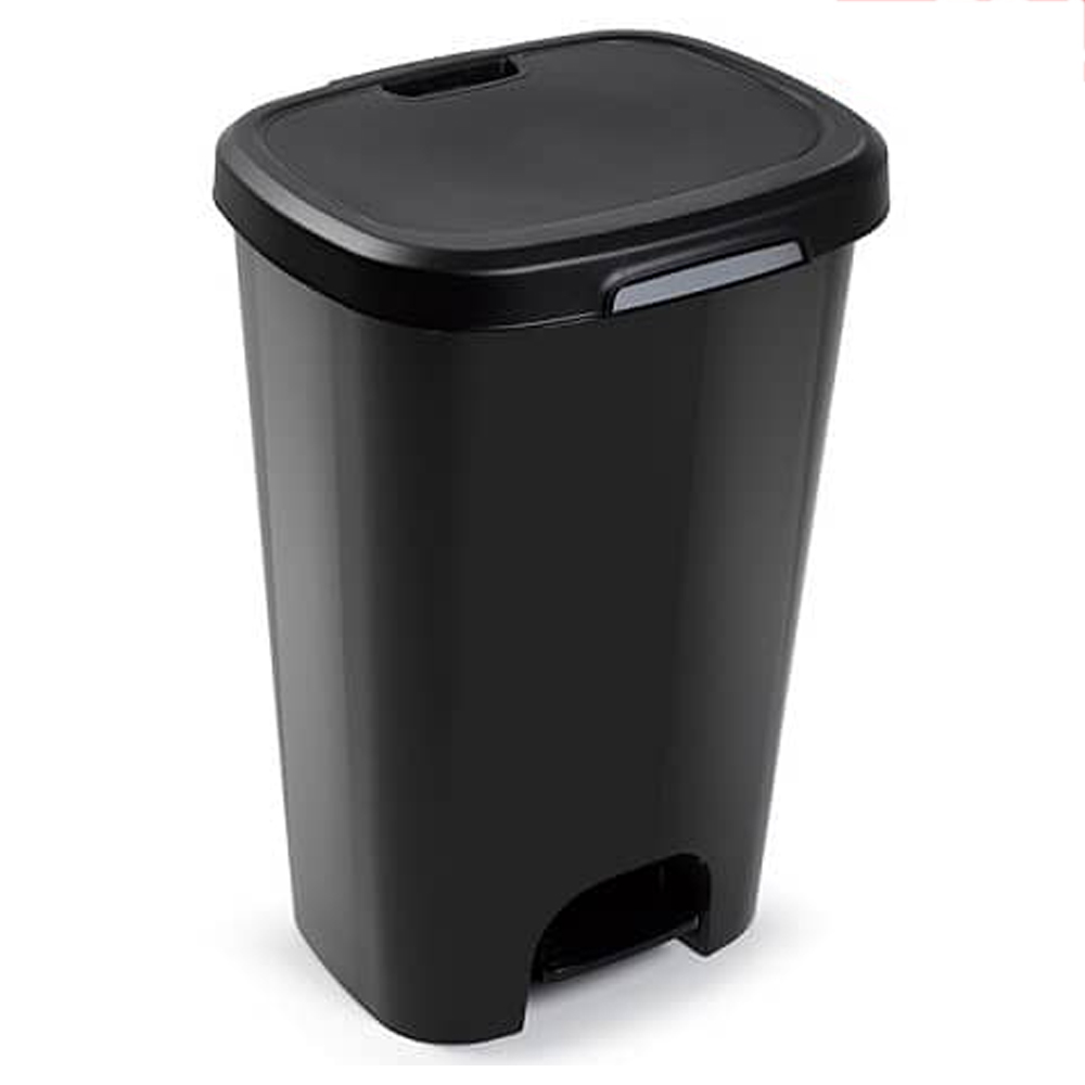 Cubo basura plastico apertura pedal 50 Litros Negro