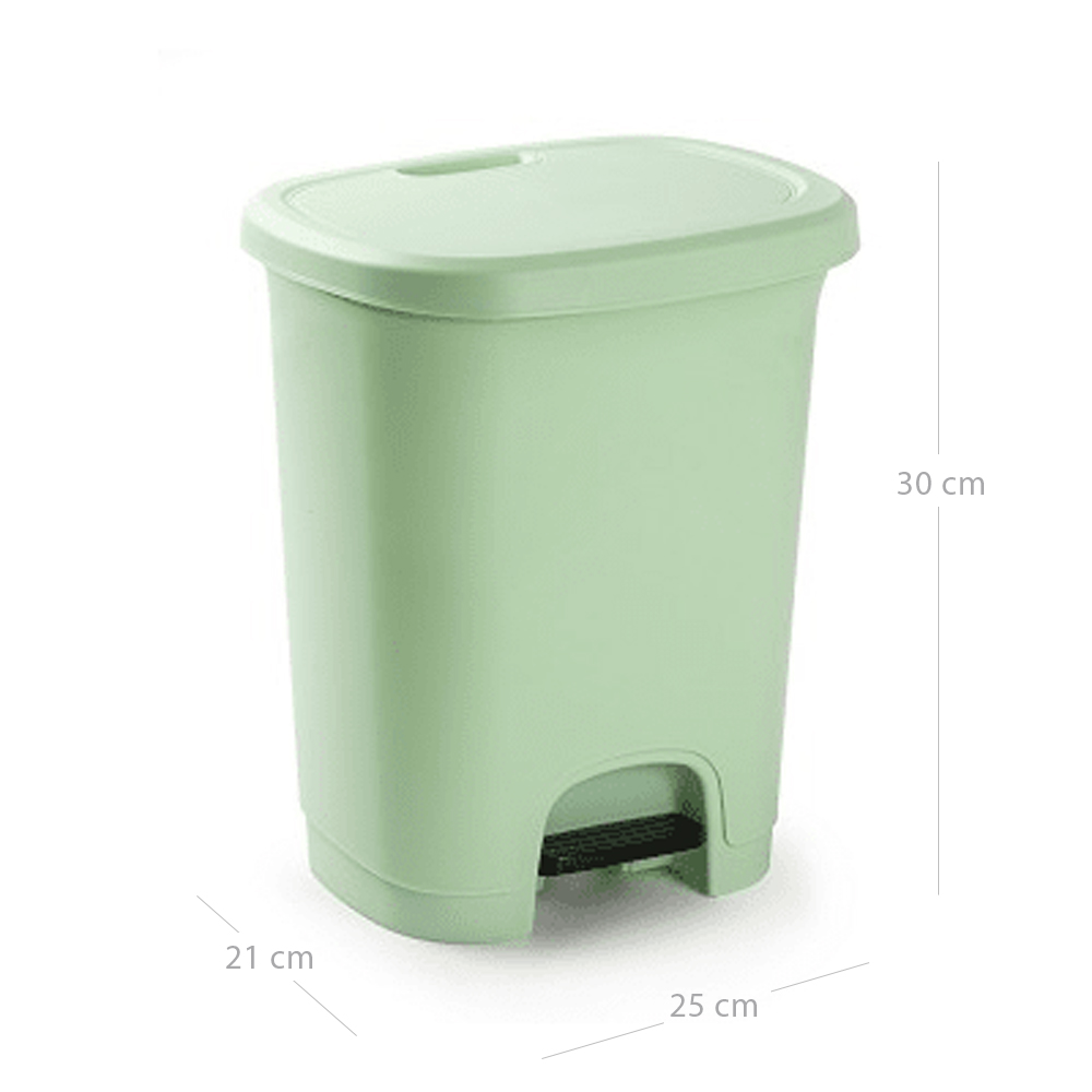 Cubo basura plastico apertura pedal 8 Litros Verde