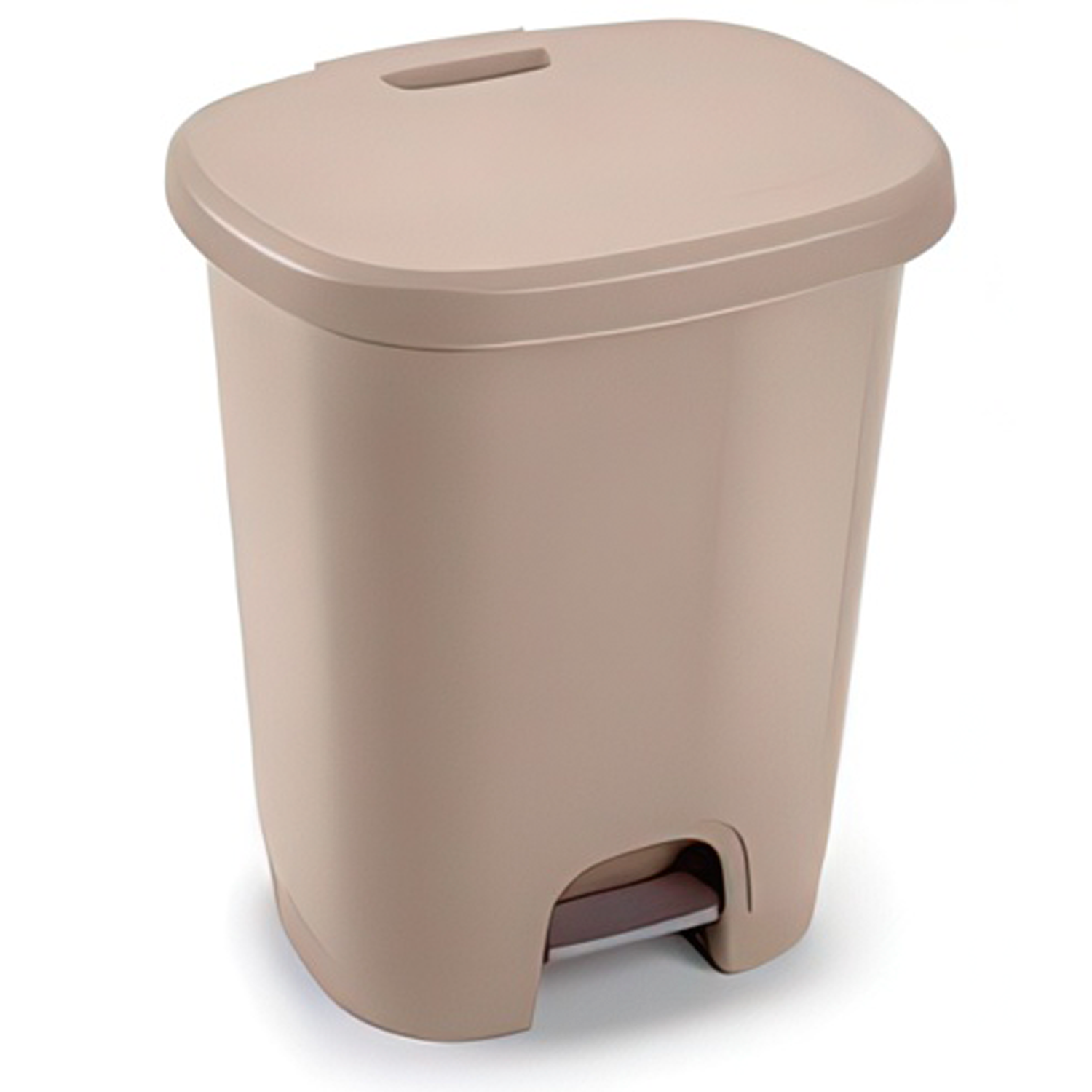Cubo Basura Plástico Apertura Pedal Moderno 27 Litros Beige