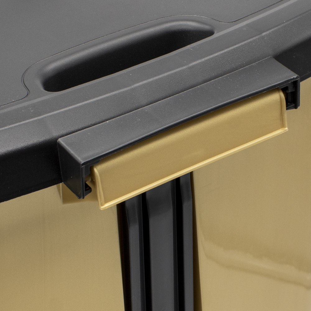Cubo basura plastico apertura pedal moderno 27 Litros Dorado
