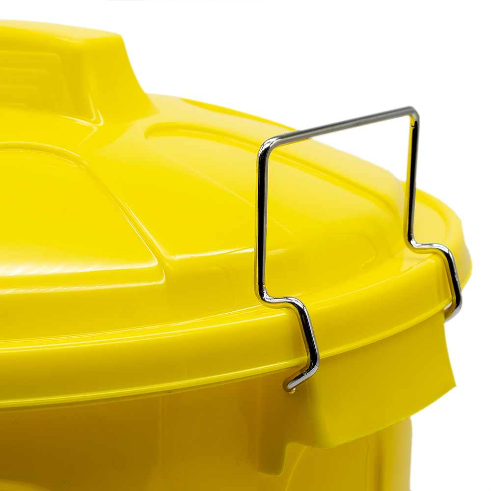 Cubo basura plastico comunidad con tapa 100 Litros Amarillo