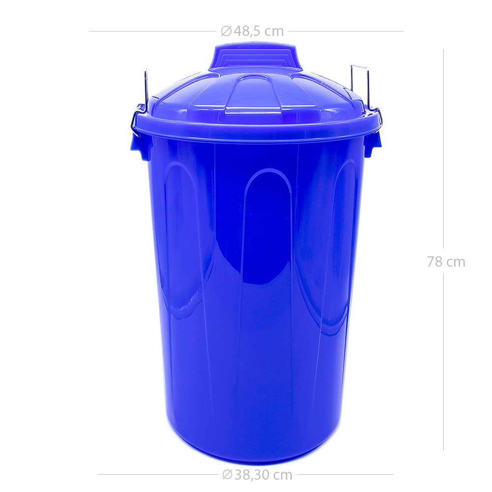 Cubo basura plastico comunidad con tapa 100 Litros Azul