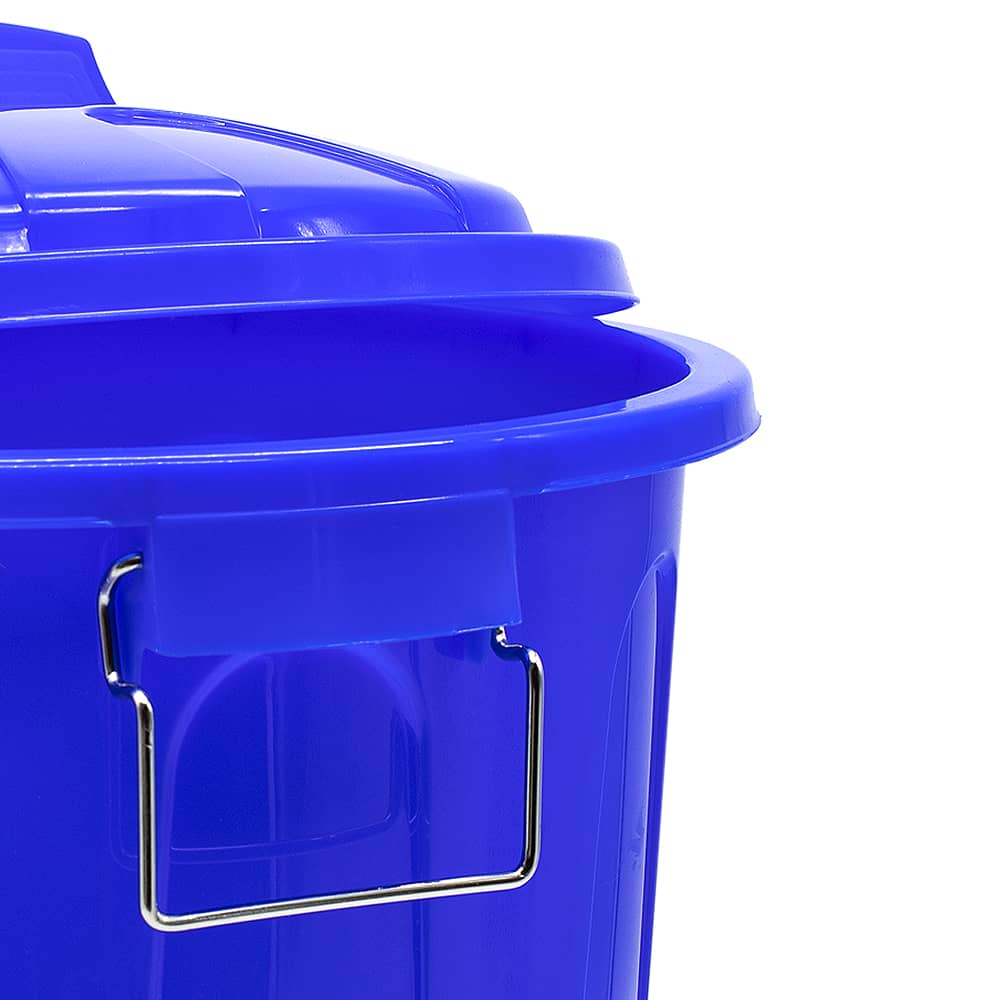 Cubo basura plastico comunidad con tapa 100 Litros Azul