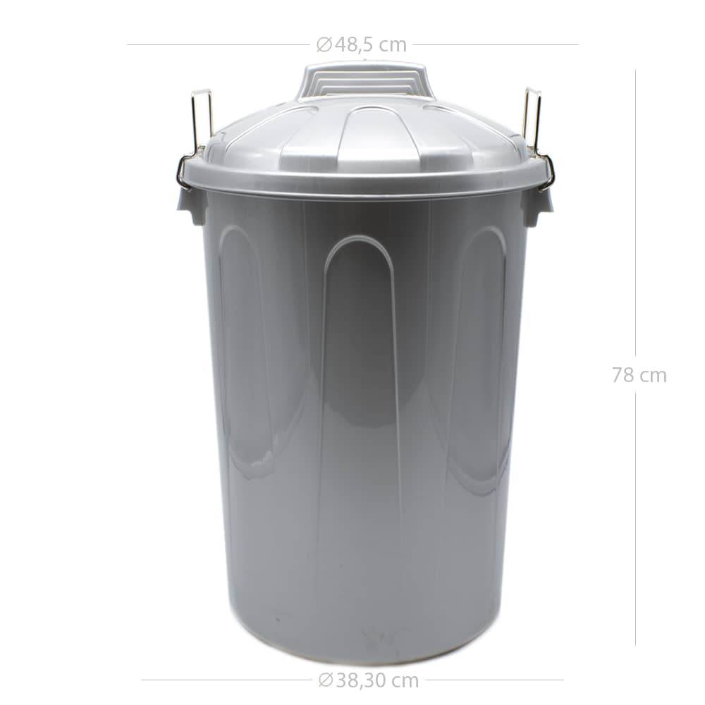 Cubo basura plastico comunidad con tapa 100 Litros Gris