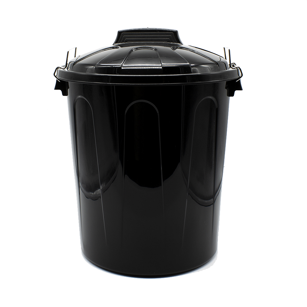 Cubo basura plastico comunidad con tapa 100 Litros Negro