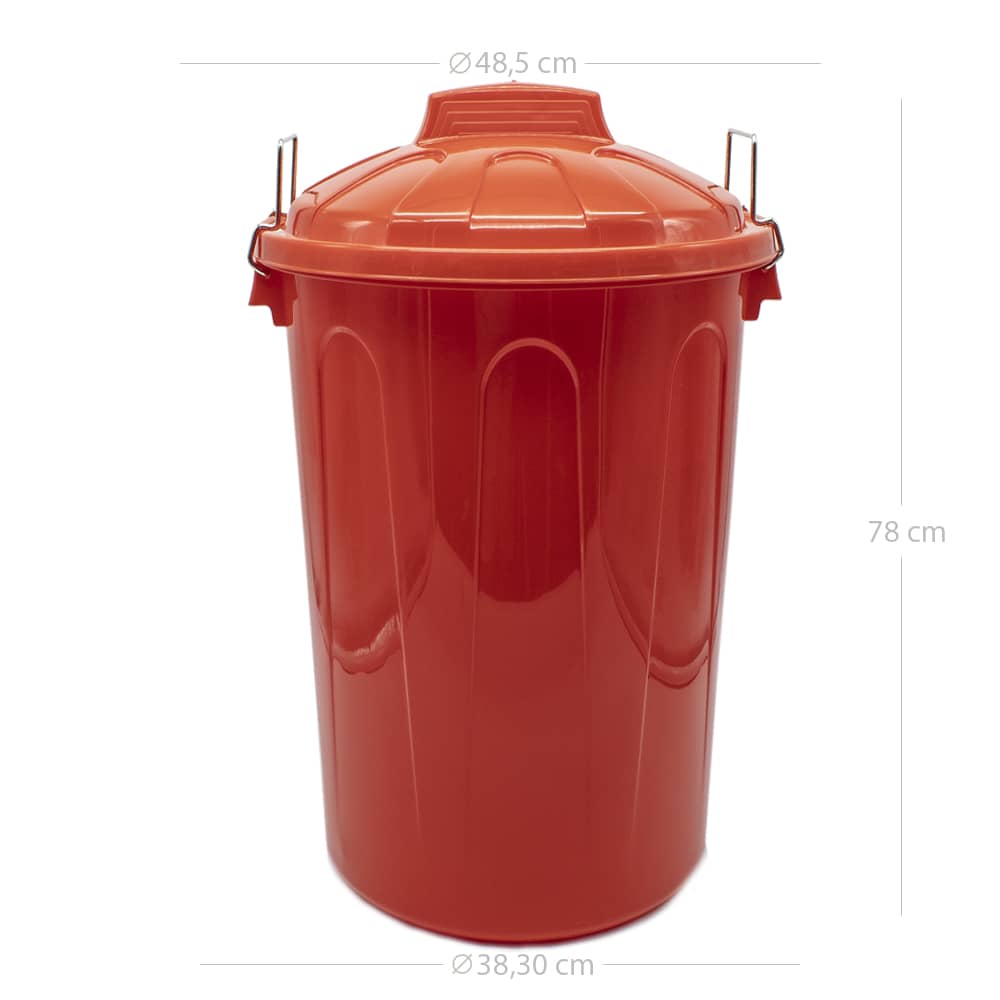 Cubo basura plastico comunidad con tapa 100 Litros Rojo